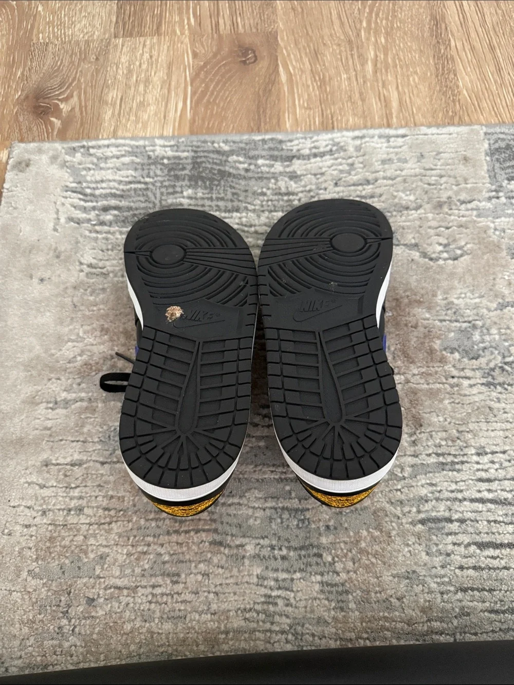 Jordan 1 Low-Top Sneakers in Black, Royal Blue & Yellow